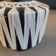 Austrian vase from the 50s-60s with raffia weaving.