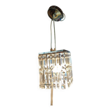 Vintage Chrome Chandelier and Transparent Plastic Pendants