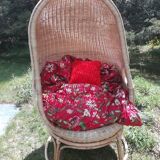 Cocoon armchair in rattan