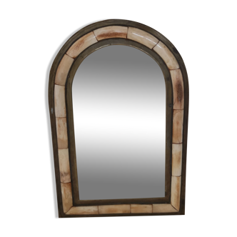 Brass and bone mirror