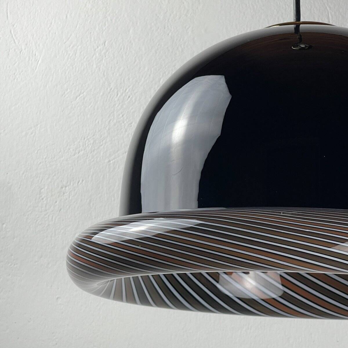 Vintage Italian black Murano pendant light, 1960s.