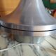 Large foot of vintage lamp brushed aluminum (double lighting)