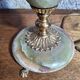 Lampe de table onyx vert & laiton doré griffes acanthe 1960s