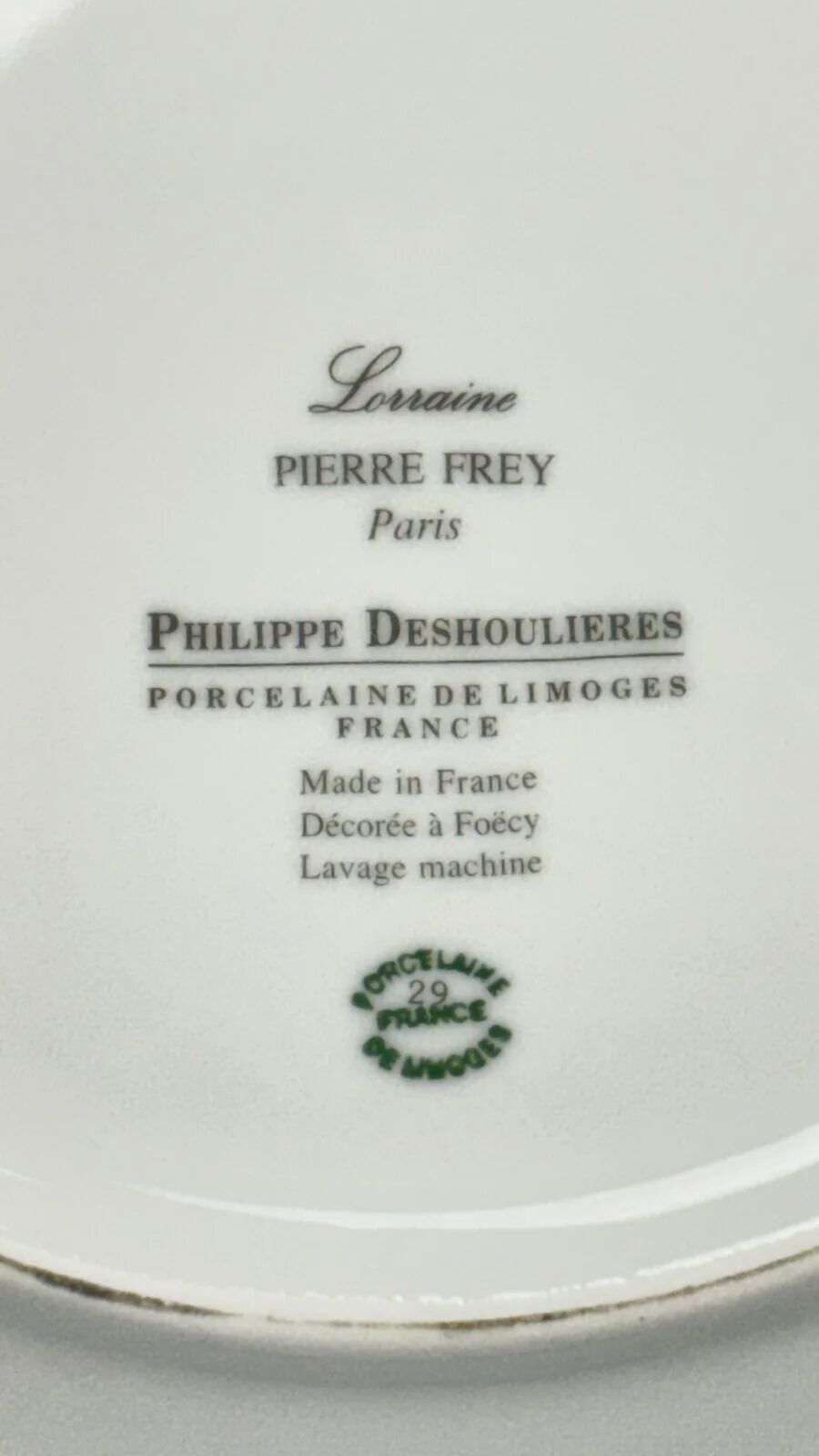 Pierre Frey for Deshoulières, 6 Lorraine presentation plates.