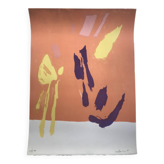 Pierre pallut, couleurs, circa 1973. lithographie originale signée au crayo