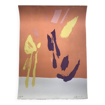 Pierre pallut, couleurs, circa 1973. lithographie originale signée au crayo