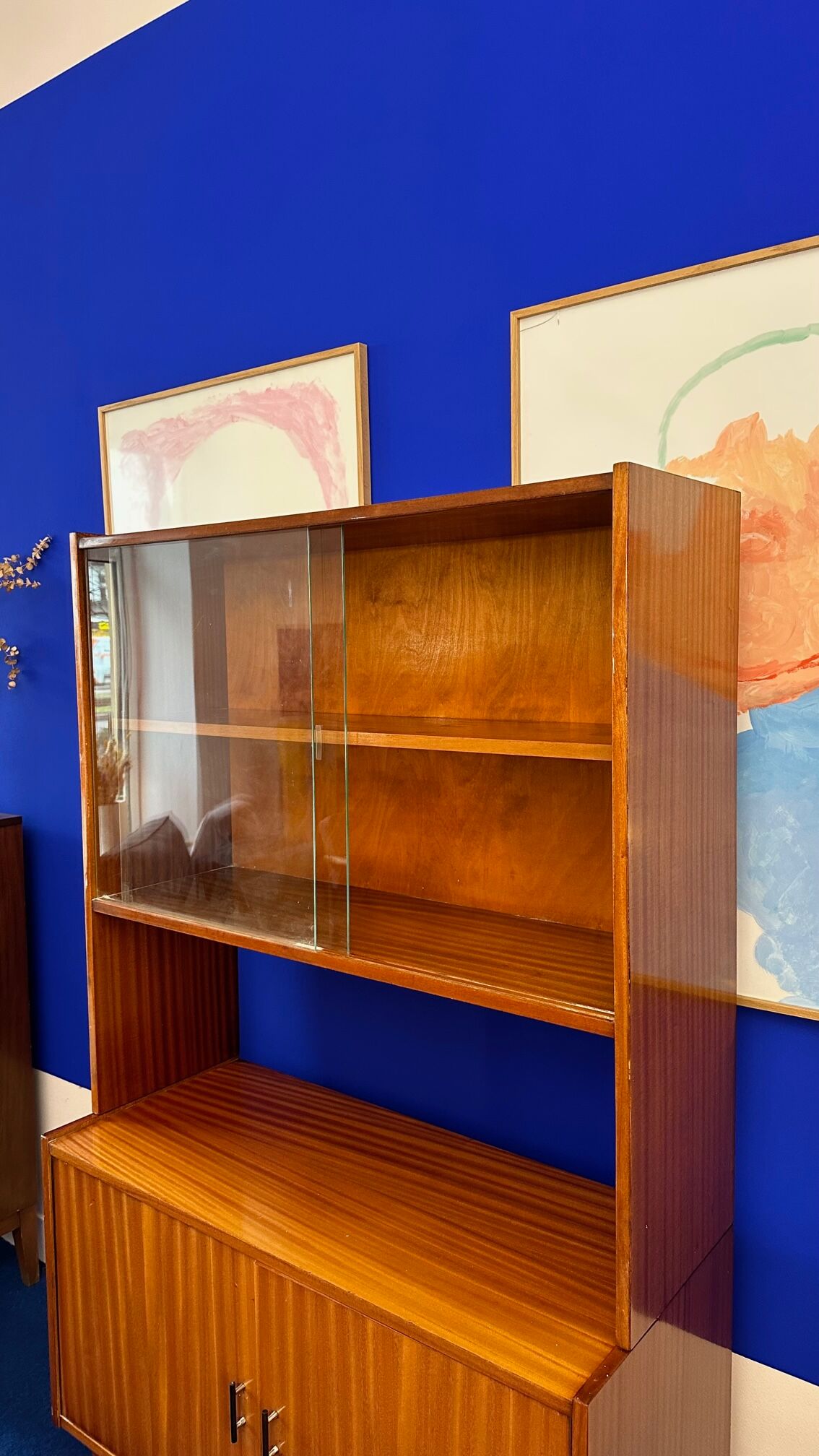 Storage cabinet with showcase of the 60s pedestal shelf
