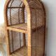 Vintage rattan shelf bookcase