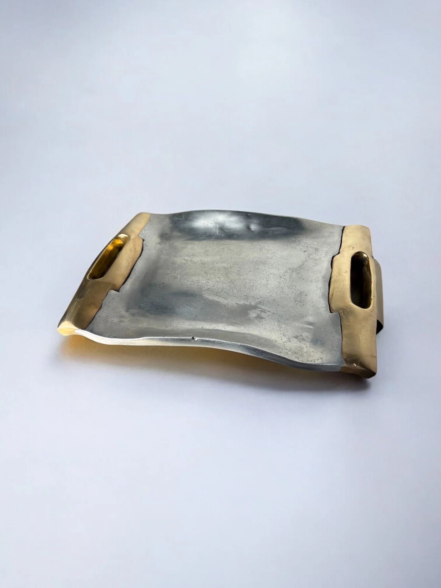 Brutalist catchall by Leopold in bronze, Spain, 1970s