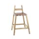 Large Vintage Bar Stool In Wood & Leather, Czechoslovakia 1950s