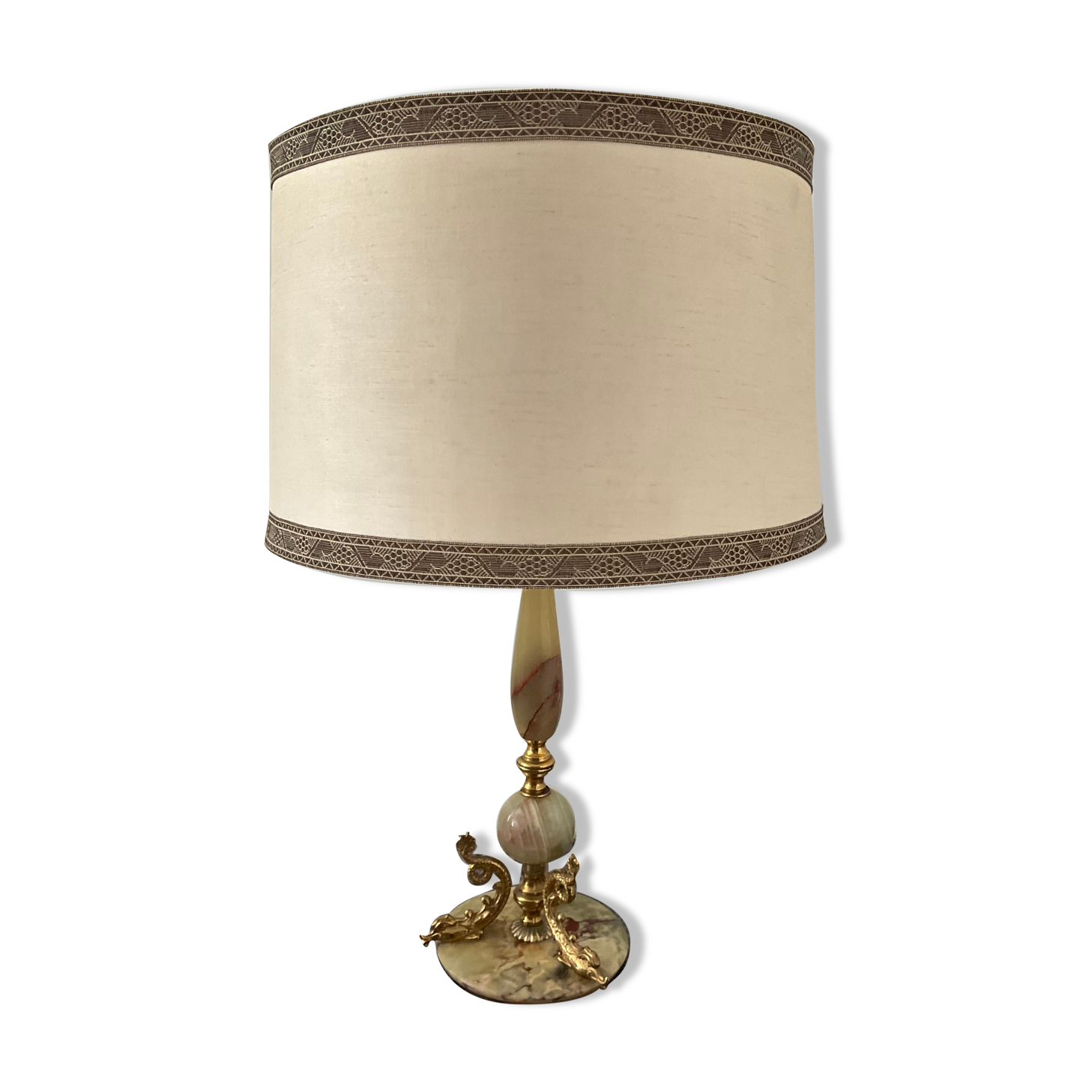Lamp 70s in onyx and brass