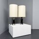 Pair of glass table lamps by Helena Tynell for Glashütte Limburg, Germany, 1970s