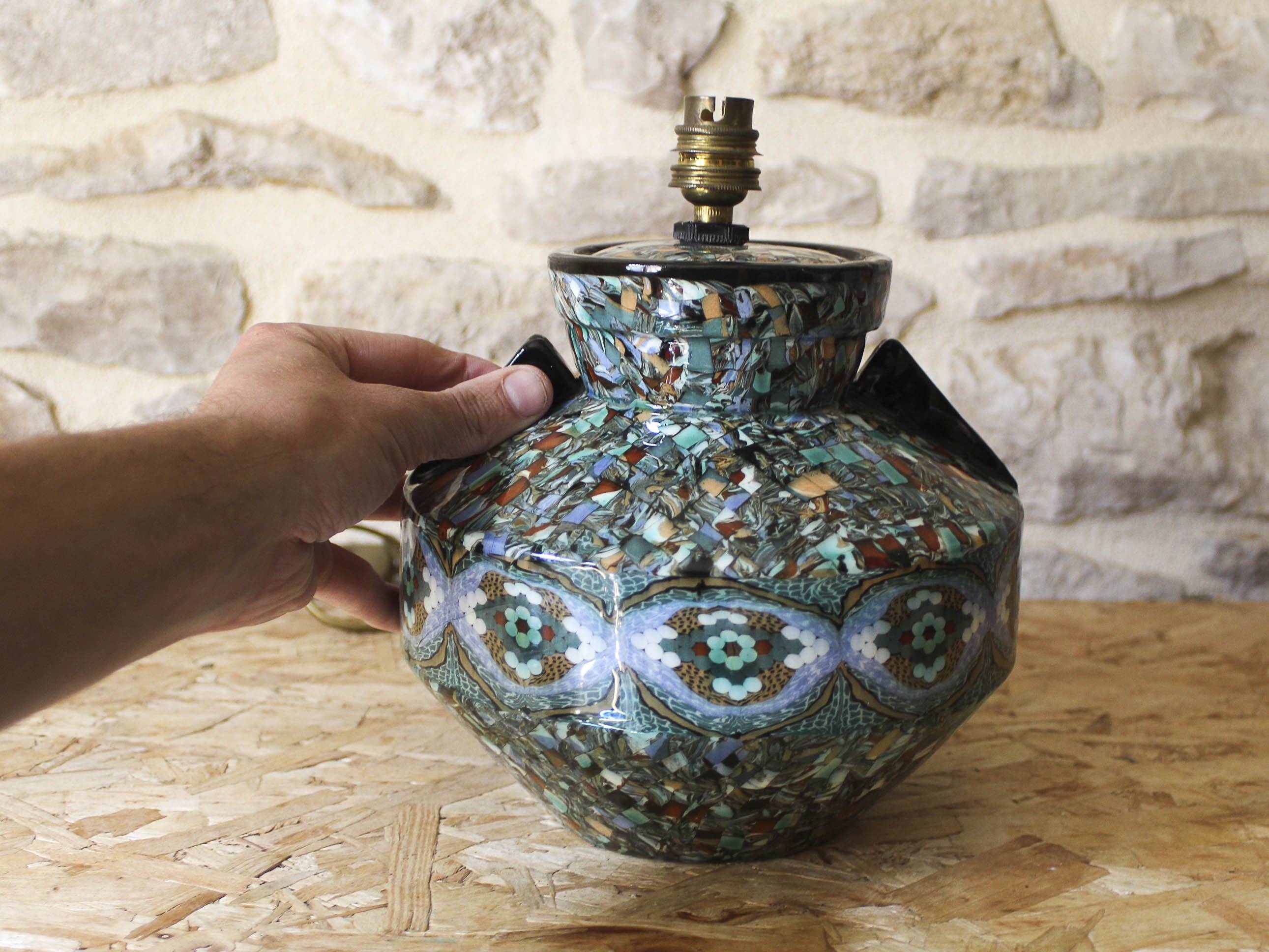 Gerbino Vallauris ceramic lamp base