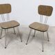 Paire de chaises Formica 1970 pieds Eiffel marron