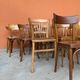 Set of 30 mismatched bistro chairs French Restaurant curved wood