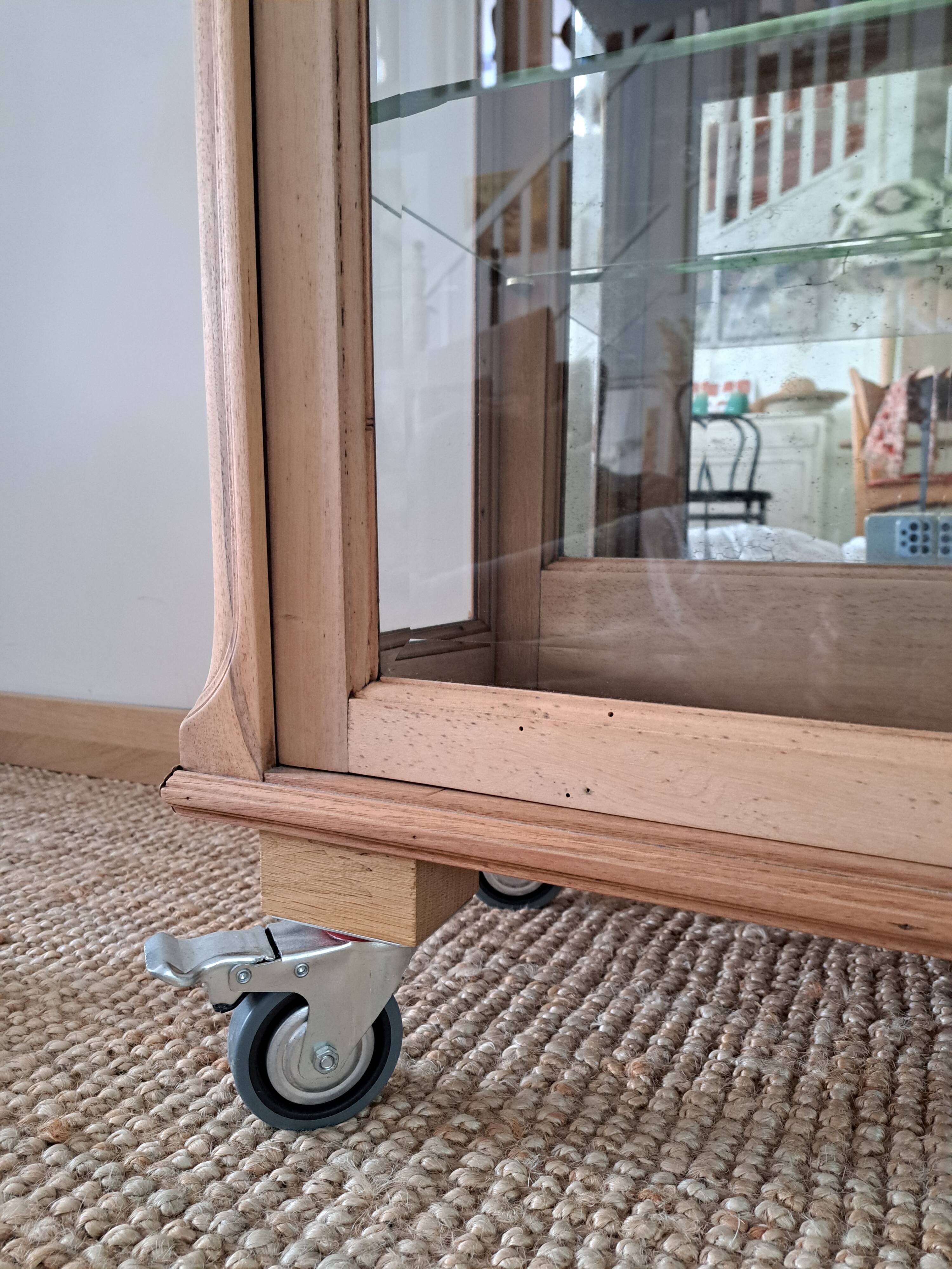 Vintage display cabinet in light wood