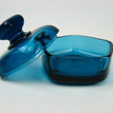 Blue glass candy box