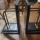 2 modernist leather bookends attributed to Jacques Adnet