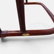 Vintage nesting tables in rattan and smoked glass by Flecht-Atelier Schütz.