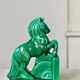 Horse bookend in green ceramic