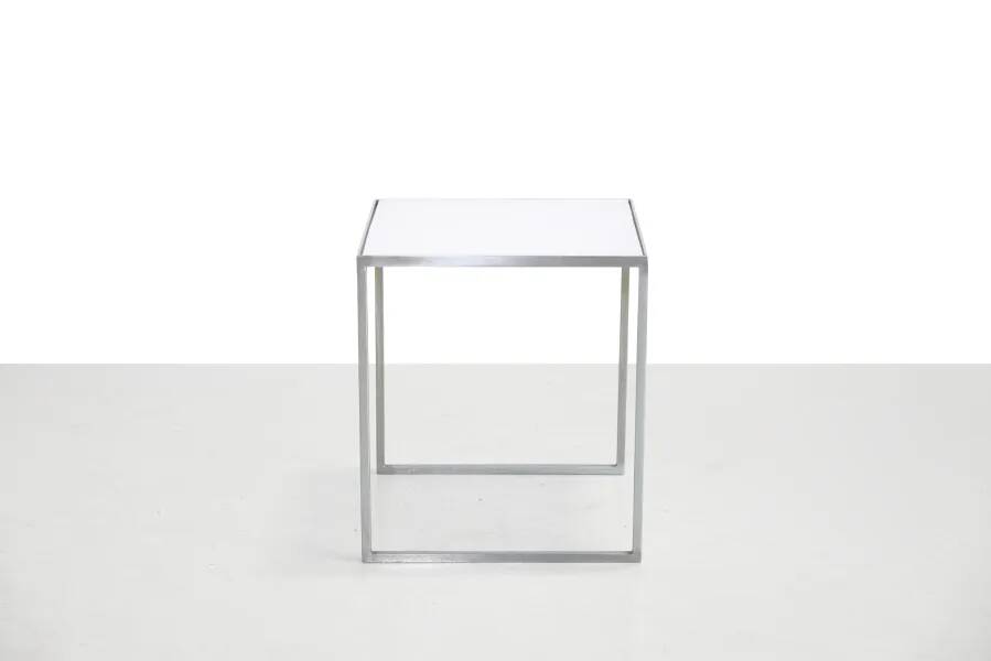 Table d'appoint danoise vintage en chrome et plexiglas