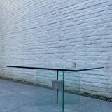 Table basse carrée en verre par Peter Gyzchy 1970