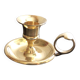 Hand candle holder called "Cave Rat" vintage golden brass