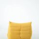 Togo Chair and Pouf Set in Yellow Tweed