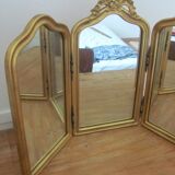 Miroir triptyque - cadre doré - 57x84cm