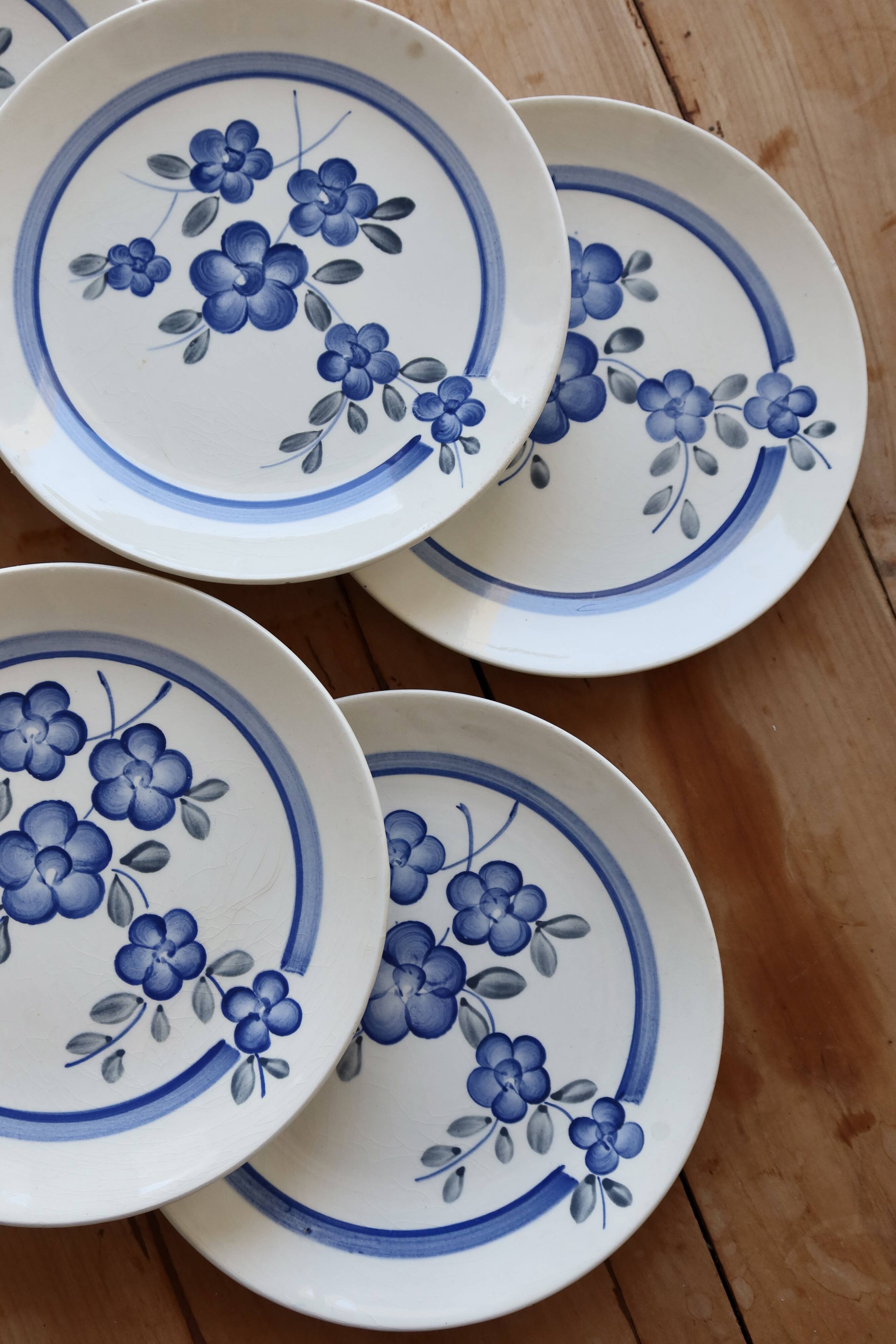 6 assiettes à dessert vintage faïence de Gien série Nancay