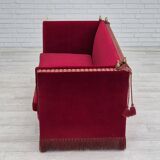 1970s, Danish "Spanish" sofa, original condition, furniture velour, ash wood legs.