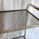 Gold metal and smoked glass side table - 1970s/80s