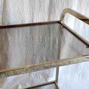 Gold metal and smoked glass side table - 1970s/80s