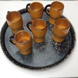 6 glazed terracotta mugs