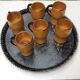 6 glazed terracotta mugs
