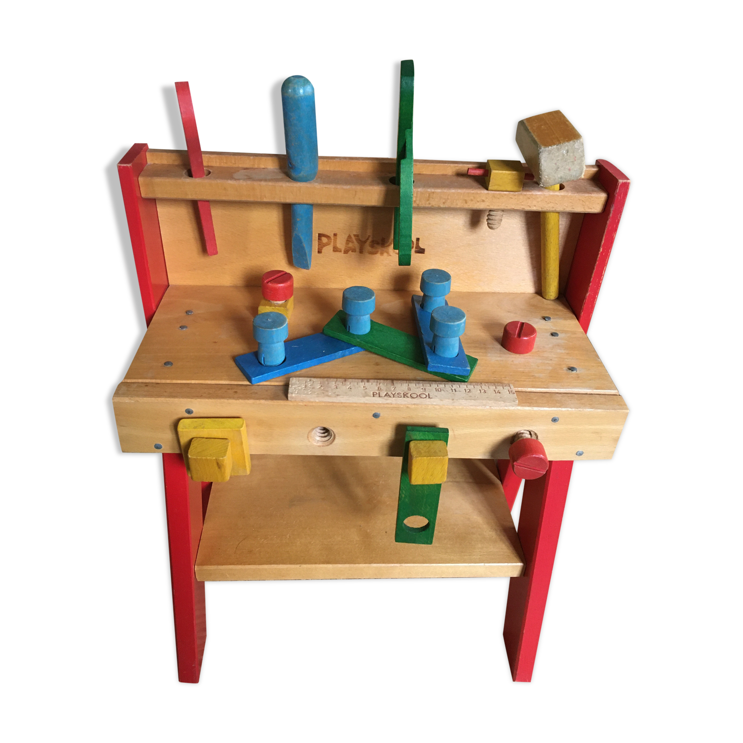 Children's wooden workbench