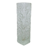 Textured moulded glass vase from the 1960s, Sklo Union style.