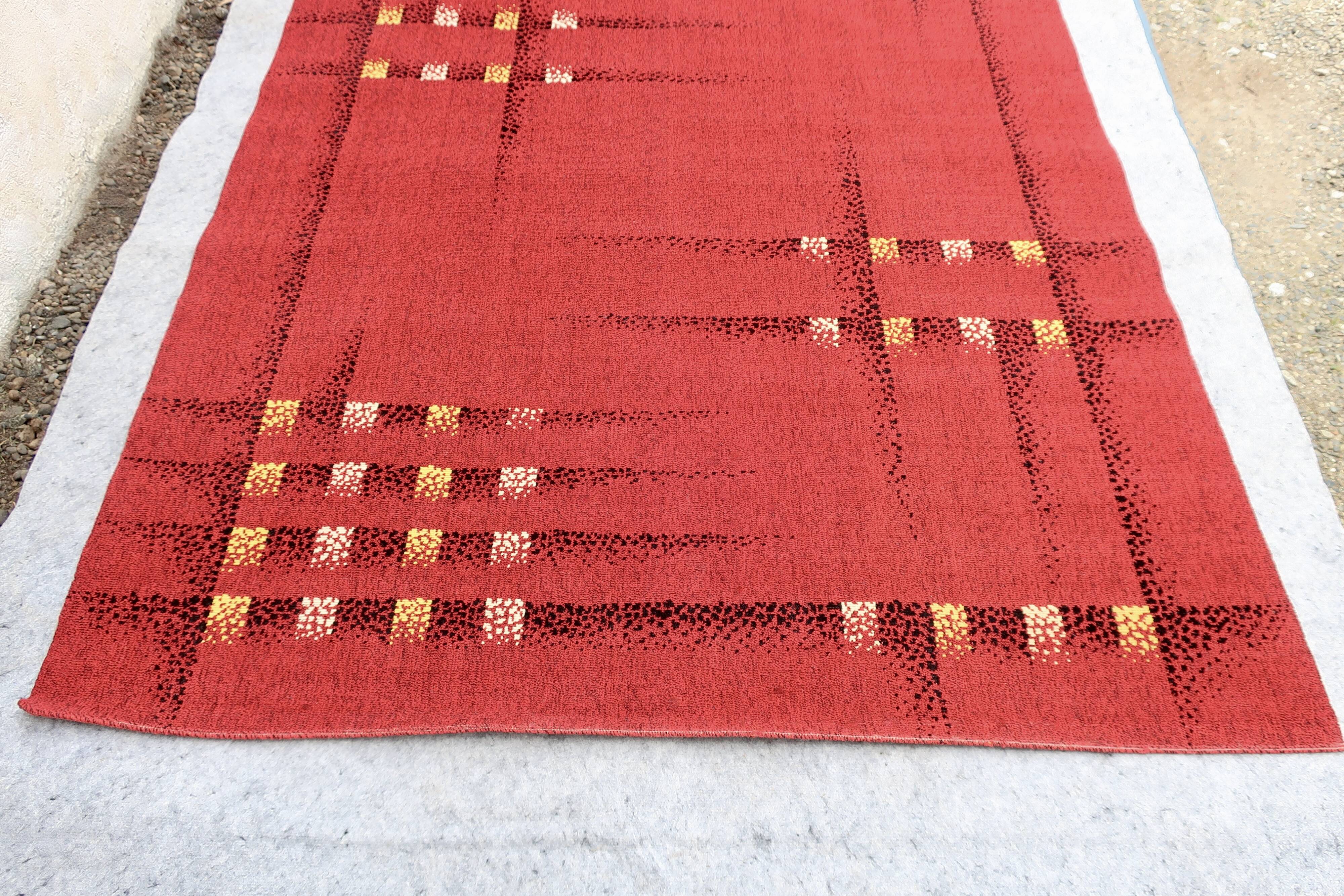 Rare vintage "reconstruction" rug, 1950s