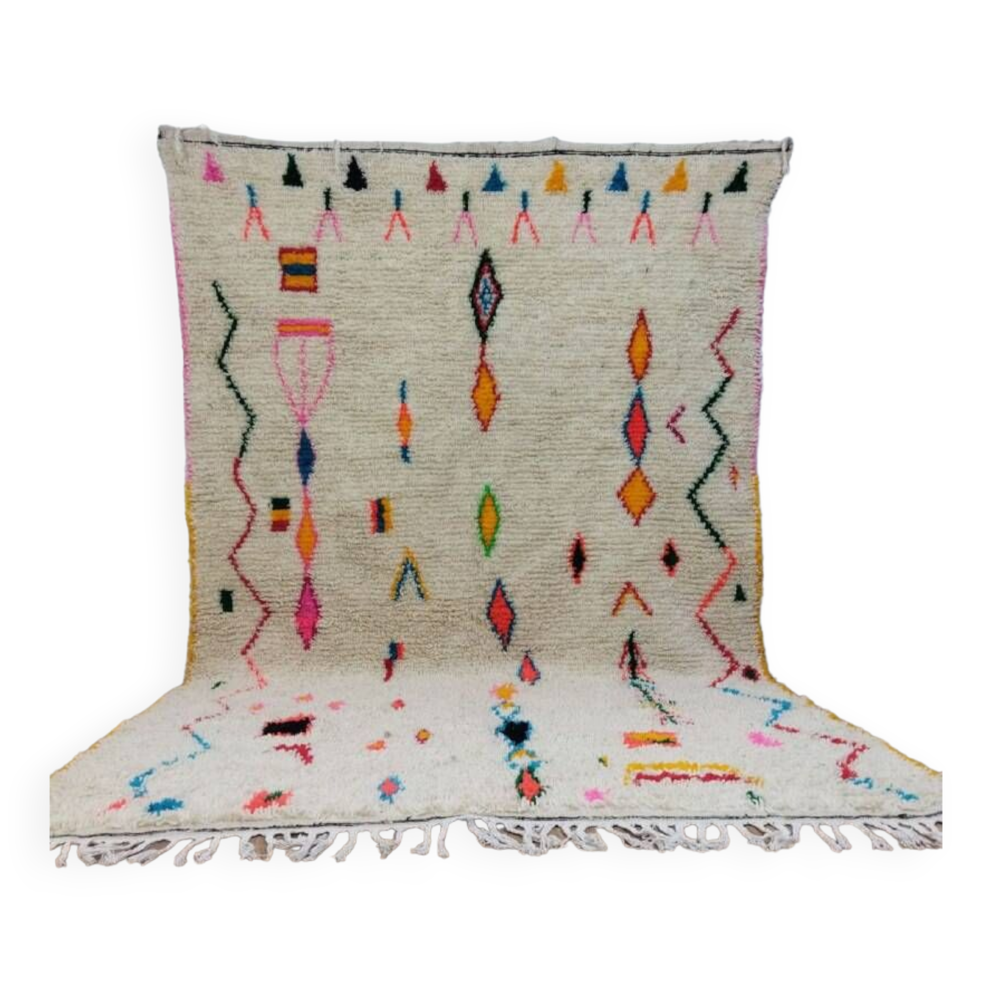 Handmade wool Berber rug 300x186 cm