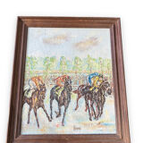 The horse race oil on canvas circa 1930 signed raynal