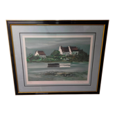 Lithograph by Georges Laporte, signed and numbered, landscape of Brittany.