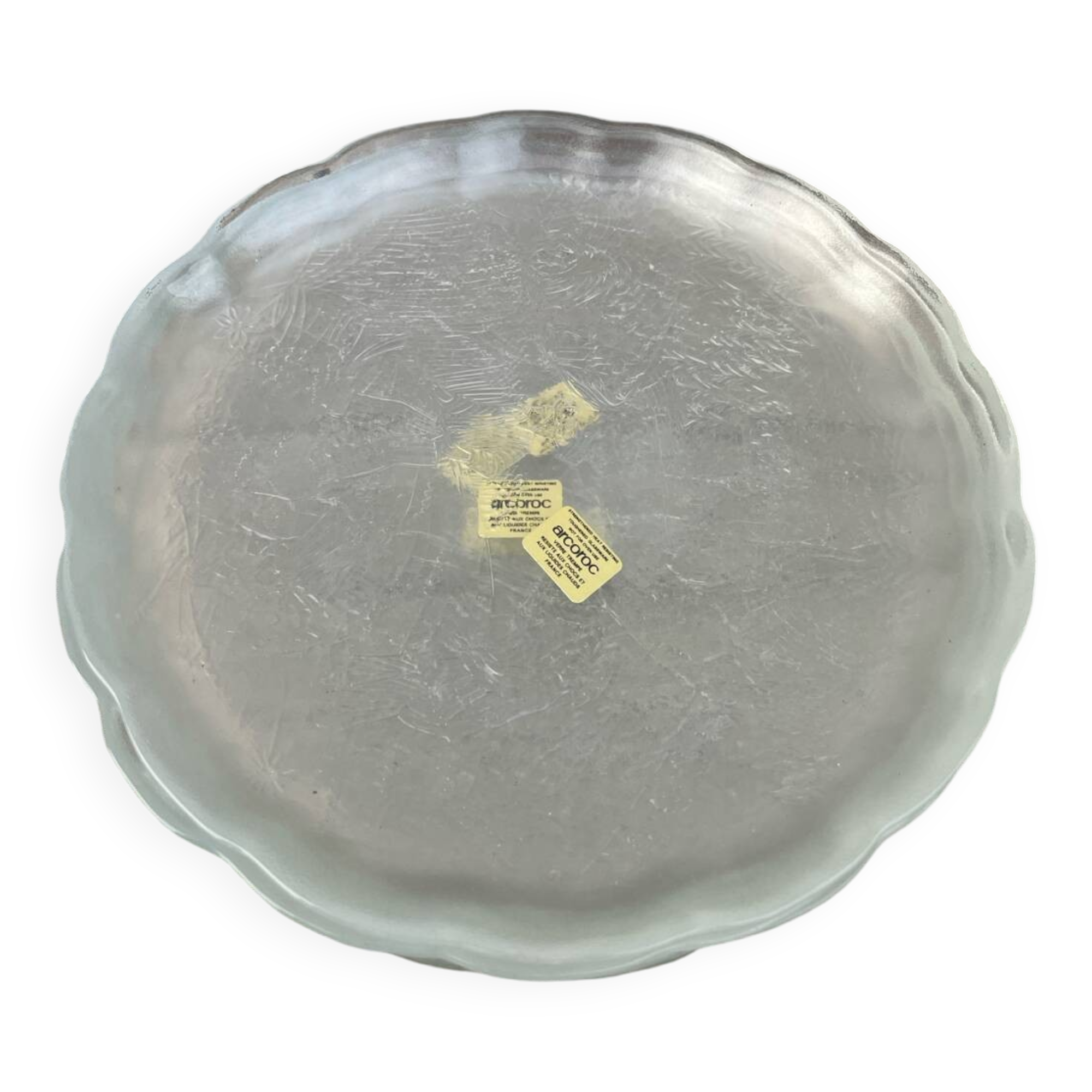 6 transparent dessert plates with a country design by Arcoroc