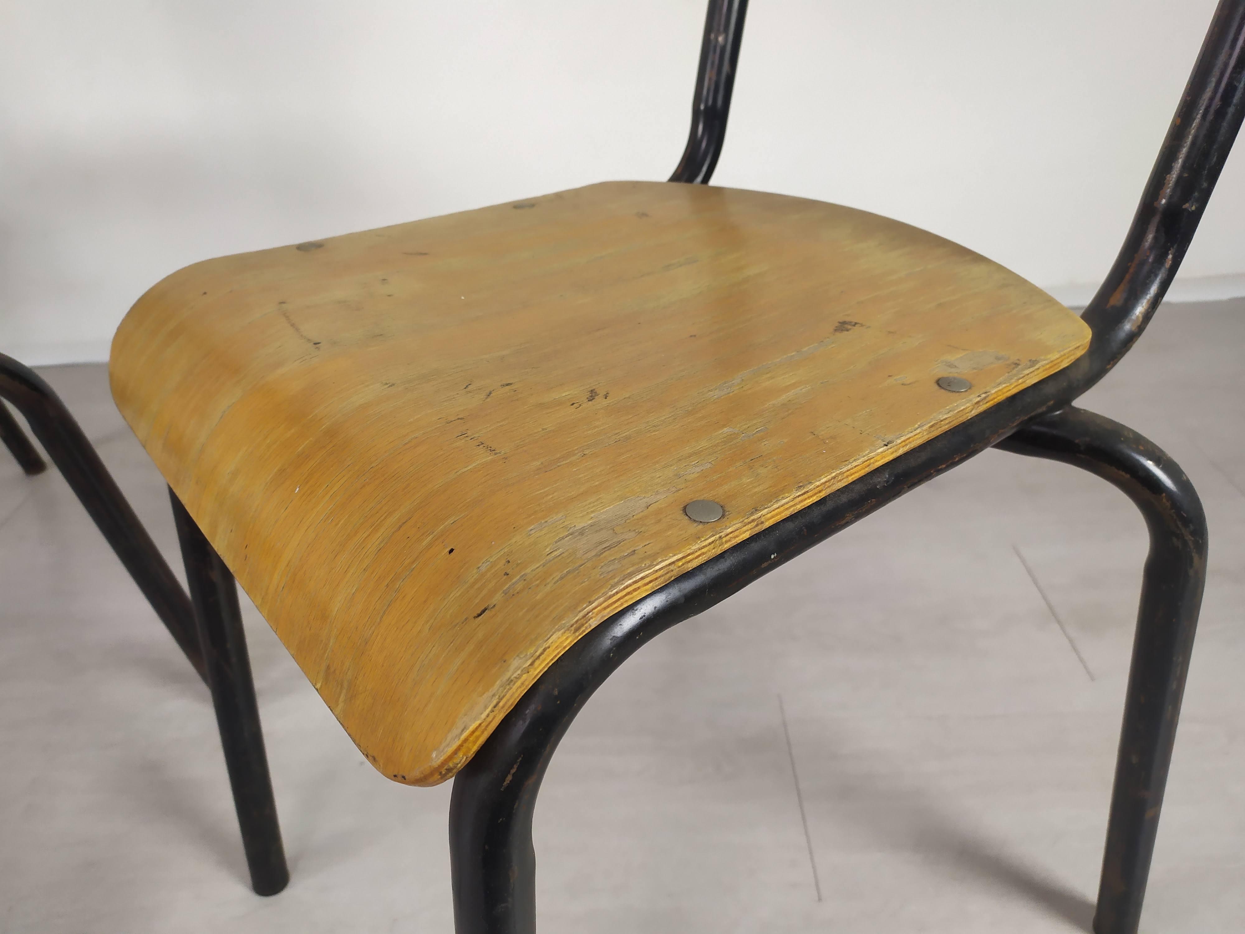 4 school chairs 1950