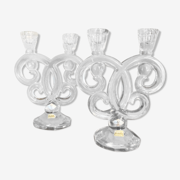 Pair of candlesticks crystal Valves