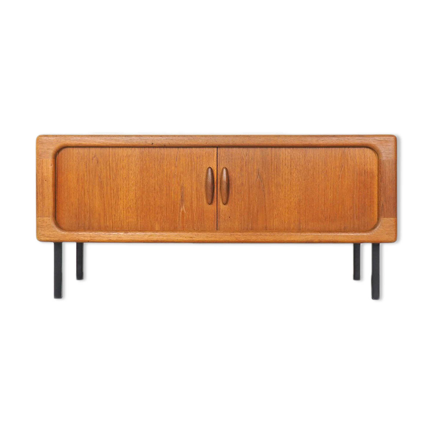 Low teak sideboard with tambour doors by Dyrlund, 1960's