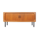 Low teak sideboard with tambour doors by Dyrlund, 1960's