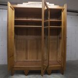Art Deco carved oak wardrobe - Flemish workshop circa 1930