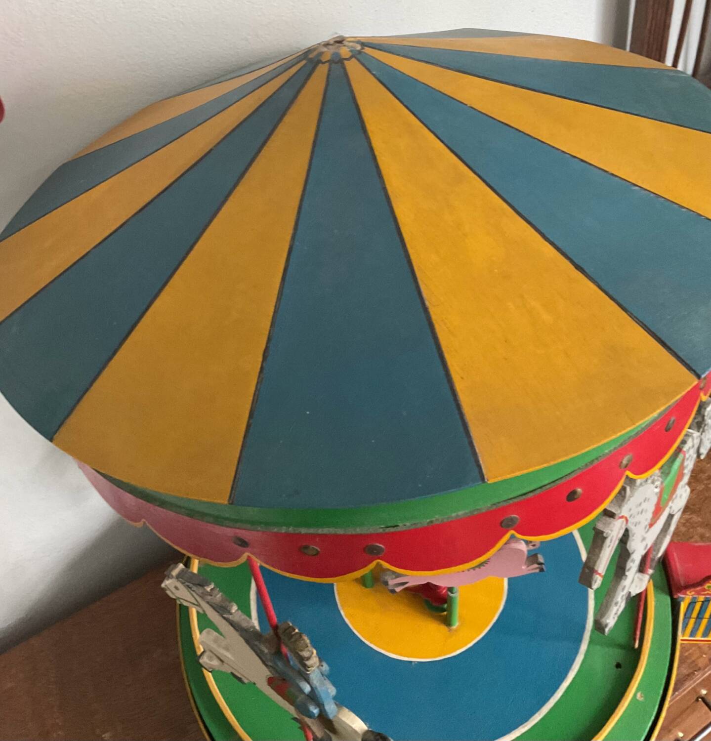 Rare vintage wooden carousel