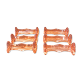 Set de 6 portes couteaux verre rose art deco