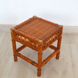 Wood and wicker coffee table